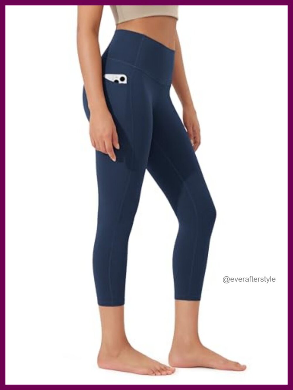 Buttery Soft High Waist Capri Leggings for Women Yoga Lounge Pockets 21" Inseam